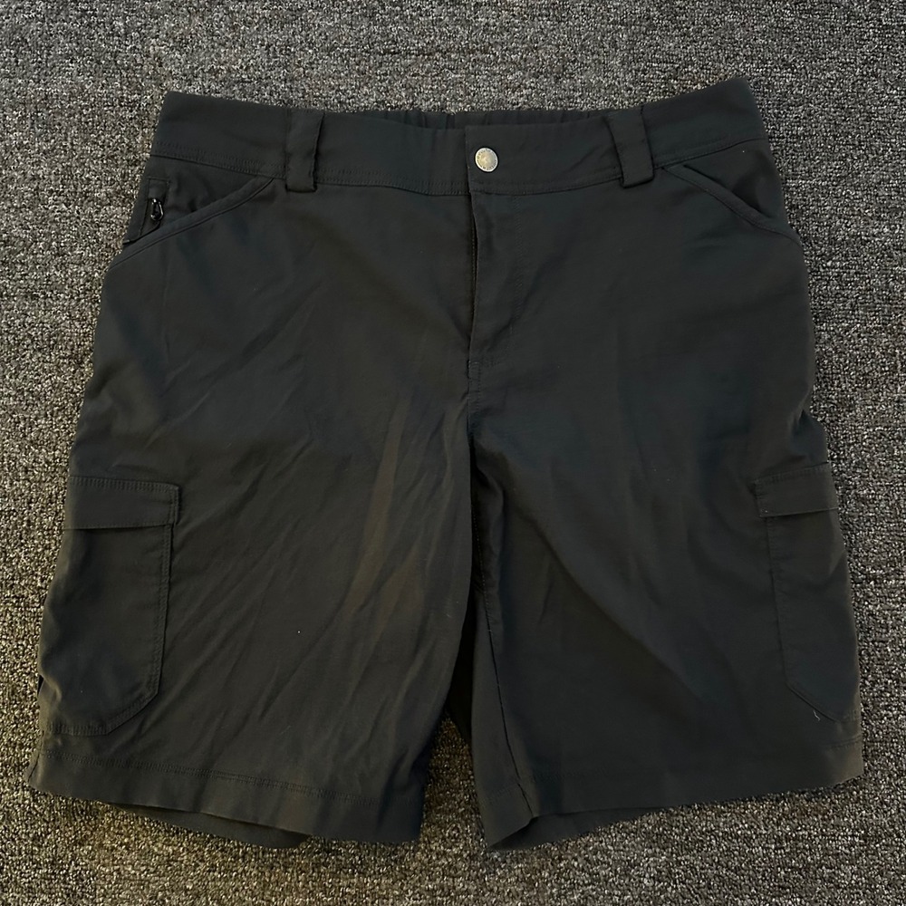 Duluth Trading Co Cargo Shorts Womens 14 Black Good Multi-Pocket Hiking Utility